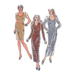 2287 KS SS-LS STRETCH KNIT DRESS PATTERN XS-LG